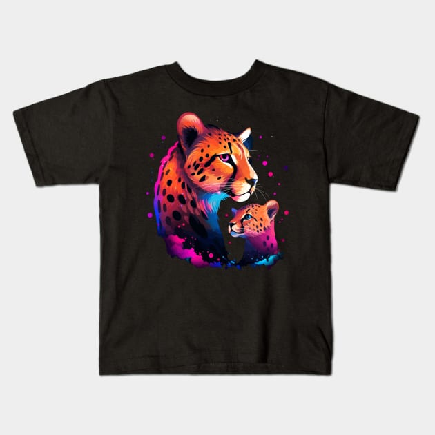 Cheetah Mothers Day Kids T-Shirt by JH Mart